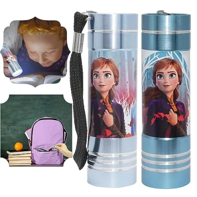 Image of Kids Euroswan SRV Hub® 2X Frozen Aluminum LED Torches, Including 3 AAA Battery, Small and Handy Torch, Night Explorer for 3+ Years Children