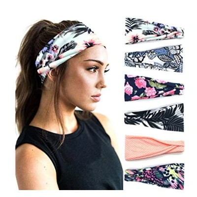 Image of DRESHOW 6 Pack Headbands for Women Vintage Boho Head Wrap Elastic Hair Bands Cute Accessories