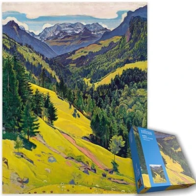 Image of the Kien Valley with Bluemlisalp Massif National Gallery 1000 Piece Jigsaw Puzzle Collection For Adults Size 66cm x 50cm
