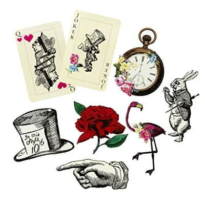Image of Talking Tables Alice In Wonderland Party Decorations large Room Props Set Great For Mad Hatter Tea Party, Birthday And Baby Shower, Pack of 8