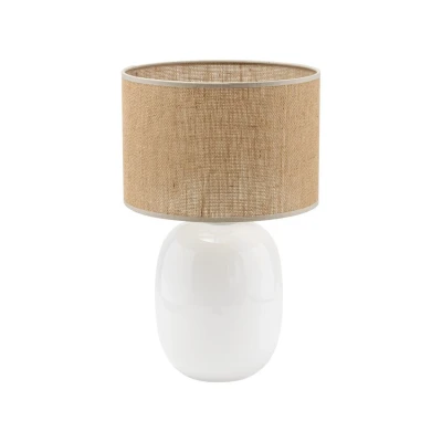 Image of Melody Table Lamp With Round Shade White, Beige 1xE27