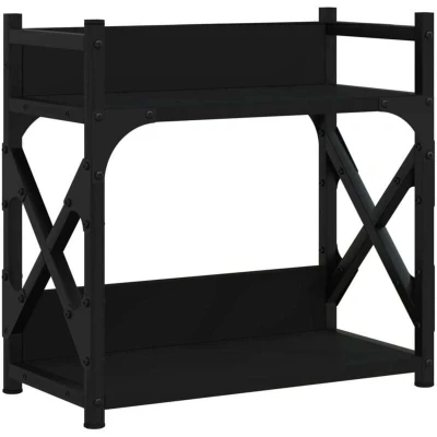 Image of vidaXL Printer Stand 2 Tier Black 40x20x40 cm Engineered Wood