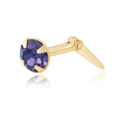 Image of Andralok 9ct yellow gold 3.5mm round tanzanite crystal nose stud