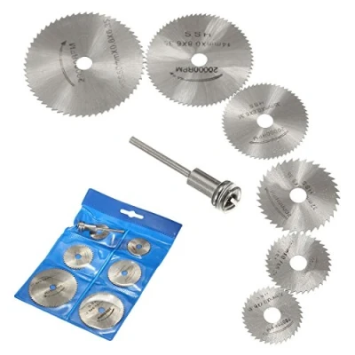 Image of OriGlam 6PCS HSS Rotary Circular Saw Blades Cutting Discs, Wood Tool for Dremel Drills Mandrel