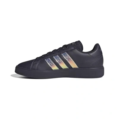 Image of adidas Women&#039;s Grand Court Base 2.0 Shoes, Aurora Black/Aurora Black/Shadow Violet, 4 UK