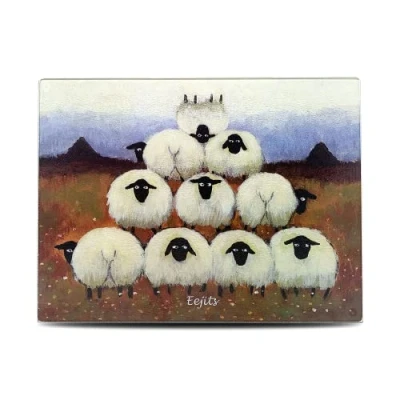 Image of Eejits Glass Chopping Board Table Top Protector by Thomas Joseph Sheep Gift