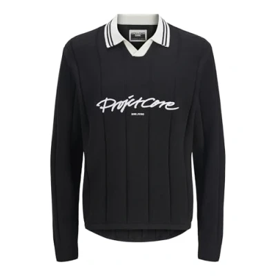 Image of JACK &amp; JONES Men&#039;s Jcowinter Sport Knit Polo Styd Aw24, Black, L