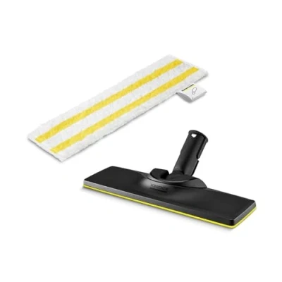 Image of Kärcher Floor Nozzle Set + Easyfix Microfibre Cloth Compatible with SC Steam Cleaners for Floors, Suitable All Types of Surfaces, Machine Washable