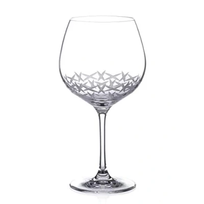 Image of DIAMANTE Gin Copa Balloon Glass Hand Cut Design Frost Crystal in Gift Packaging