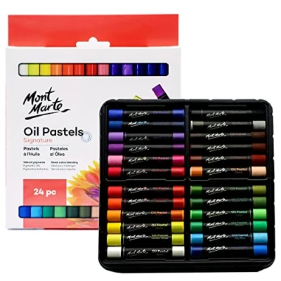 Image of MONT MARTE Oil Pastels Signature 24pc, 24 Assorted Colors, Vibrant Pastel Set, Great Blending and Layering, Ideal for Art, Craft, Coloring Sketching