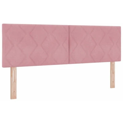 Image of vidaXL Pink Velvet Headboard with Diamond Blocks, 160 cm