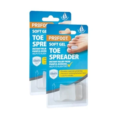 Image of Profoot SoftGel Toe Spreader Relieve Bunion Pain and Align Toes Gentle Corrector Washable, Reusable 2 Pack