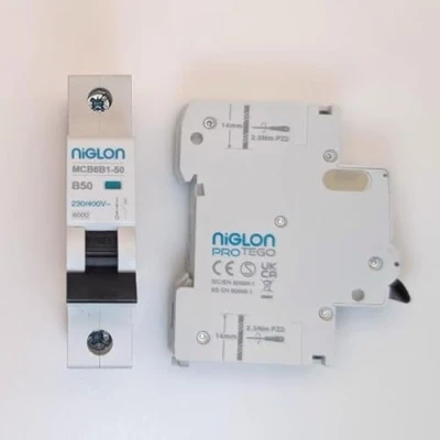 Image of Niglon MCB6B150 50 Amp Type B Single Pole 6kA 230V Circuit Breaker MCB