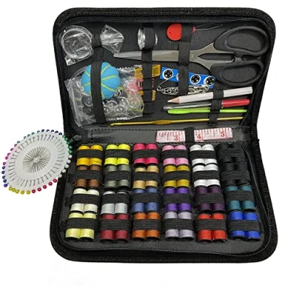 Image of Sewing Kit, 173 Pieces Accessories Portable Kits for Adults UK, DIY Premium Supplies Home, Travel and Emergency with Needles,Thread, Thimble, Scissors, Measure Tape…