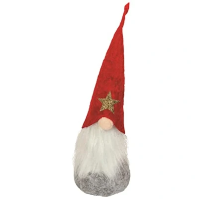 Image of Novelty Grey Body &amp; Red Hat Christmas Mini Gonk Door Stop Xmas Decoration Gift 23cm