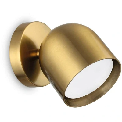 Image of Ideallux Ideal Lux wall lamp Dodo brass coloured 1 bulb metal Ø 8.5cm