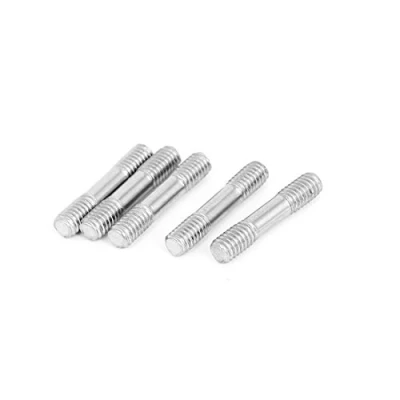 Image of Sourcingmap M4x20mm 304 Stainless Steel Double End Threaded Stud Screw Bolt 5Pcs
