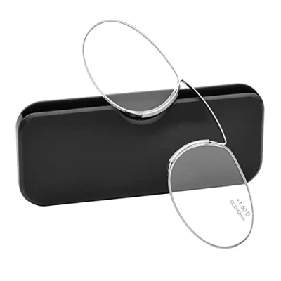 Image of MAQBE Men Women Clip On Nose Reading Glasses Resting Mini Portable Pince Nez Readers for and Women(black,+2.50)