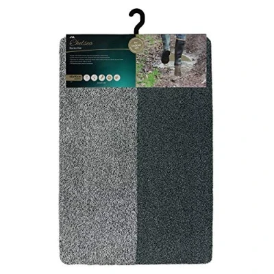 Image of JVL Chelsea Barrier Scraper Door Mat, Grey, 60 x 90 cm, Large
