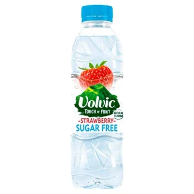 Image of Volvic Sugar Free Touch of Fruit Natural Flavoured Water Strawberry 500ml Bottles (48 x 500ml)
