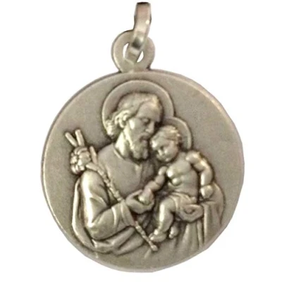 Image of I G J 925 Sterling Silver Saint Joseph Medal Patron of Workers and Good Death the Universal Church