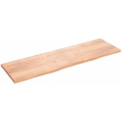 Image of vidaXL Bathroom Countertop Light Brown 200x60x(2 4)cm Treated Solid Wood