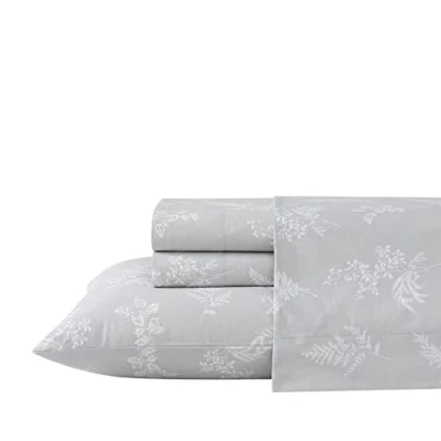 Image of Stone Cottage Queen Sheets, Cotton Percale Bedding Set, Crisp &amp; Cool Home Decor (Foliage, Queen)