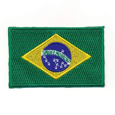 Image of 40 x 25 mm Brazil Flag Rio Sew On Iron Patch 0937 A