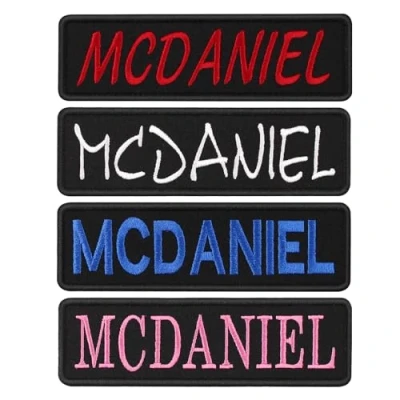 Image of custom name patch 2 pieces Personalized embroidery tag, badge rocker patches Military Tactical for bags,vest,Jackets, and Work shirts iron on sew hook loop (name patch)