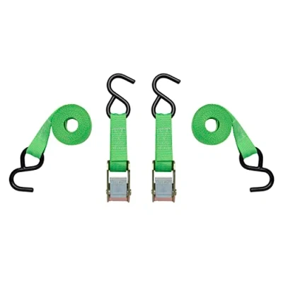 Image of SmartStraps 6’ Cambuckle Tie Down, 2 Pack — Standard Duty Down Ratchet Straps 1,200lb Break Strength, 400lb Safe Work Load Ideal for Tying Dirt Bikes, ATVs and Mowers