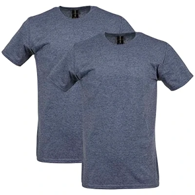 Image of Gildan Men&#039;s Fitted Cotton T Shirt, 2 Pack, Dark Heather, XXXL