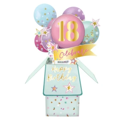 Image of Clever Cube 18th Birthday Sweet 18 Surprise! Pop Up Greeting Card CU002.B