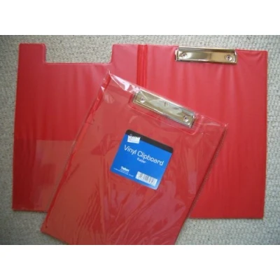 Image of A4 Foldover PVC Foolscap Clipboard Red