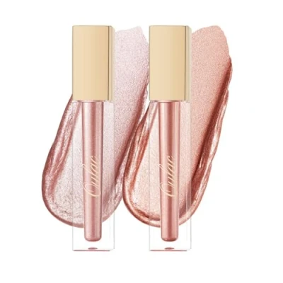 Image of Oulac Metallic Diamond Lip Gloss Set Waterproof &amp; Transfer Proof Liquid Lipstick Eyeshadow, Long Lasting with High Shine Finish, Vegan Clean Beauty Formula, 4.5ml*2(MD01+MD06)