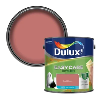 Image of Dulux Easycare Kitchen Matt Emulsion Paint Coral Charm 2.5L
