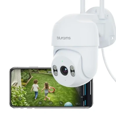 Image of blurams Security Camera Outdoor, 2K CCTV Cameras House Security, IP66 WiFi 360 Pan/Tilt, Color Night Vision, Motion/Sound Detection, 2 Way Talk, Siren, Cloud&amp;SD, Works with Alexa(2.4GHz Only)