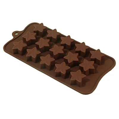 Image of 15 Cavity Star Shape Chocolate Mold Silicone Candy Moulds for Ice
