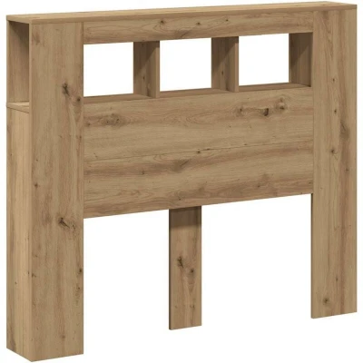 Image of vidaXL LED Headboard Artisan Oak/RGB Lights / 120x18.5x103.5 cm/Bedroom Decor/Engineered Wood/Trendy Lighting/Headboard with Storage/Stylish Bed Header Product Subtitle 50:STYLISH ...