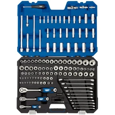 Image of Draper MM/AF Combined Socket Set, 1/4&quot;, 3/8&quot; and 1/2&quot; Sq. Dr. (150 Piece)