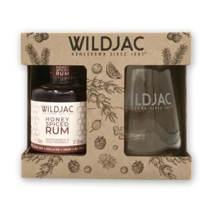 Image of Wildjac Honey Spiced Rum and glass Gift Set 20cl 37.5% abv