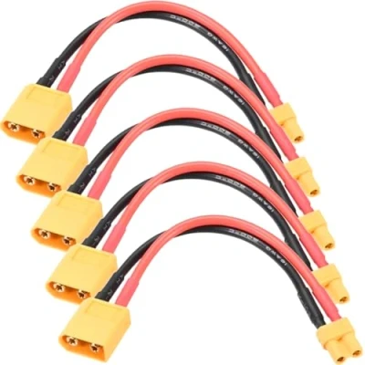 Image of EatPitaya XT60 to XT30 Plug,XT30 Female Male Adapter 16AWG 10cm/3.9in Silicone Cable Wire for RC FPV Drone Car Lipo NiMH Battery Charger 5pcs