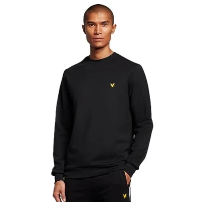 Image of Lyle &amp; Scott Mens Sports Crew Neck Fly Fleece Jumper Jet Black L