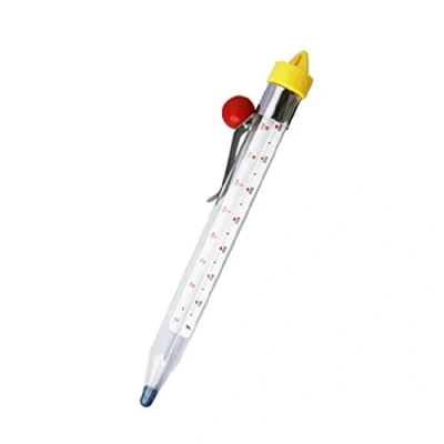 Image of GUMEI Candy Thermometer, Analog Kitchen Craft Cooking for Jam, Sugar, Household Temperature Tool (20.5 x 2cm, 25 200℃/77 392℉, White and Transparent)