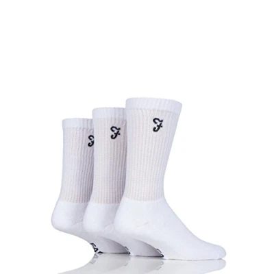 Image of 3 Pair White Classic Leisure Sports Socks Men&#039;s 6 11 Mens Farah