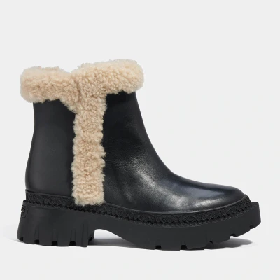 Image of Coach Jane Leather and Shearling Chelsea Boots UK 3