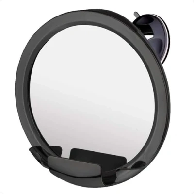 Image of MIRRORVANA Fogless Shower Shaving Mirror with Razor Holder and Strong Suction Cup Anti Mist for a Fog Free Shave In Your Bathroom 20cm (Black)