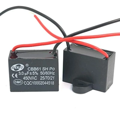 Image of DollaTek 2Pcs CBB61 3uF 450V AC 50/60Hz Air Conditioner Fan Motor Running Capacitor