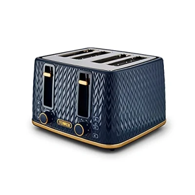 Image of Tower Empire Toaster 4 Slice Midnight Blue