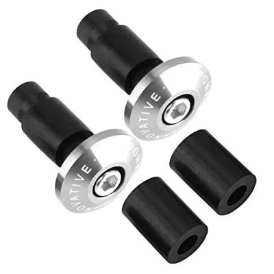 Image of KIMISS 22mm 1Pair Handlebar Plug Bar End Cap Grips Plugs Slider Caps Ends Weights Aluminum Alloy Rubber for Most Motorcycle Universal 7/8inch Silver