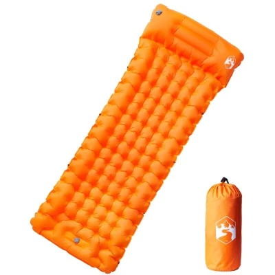 Image of vidaXL Self Inflating Camping Mattress with Pillow 1 Person Orange